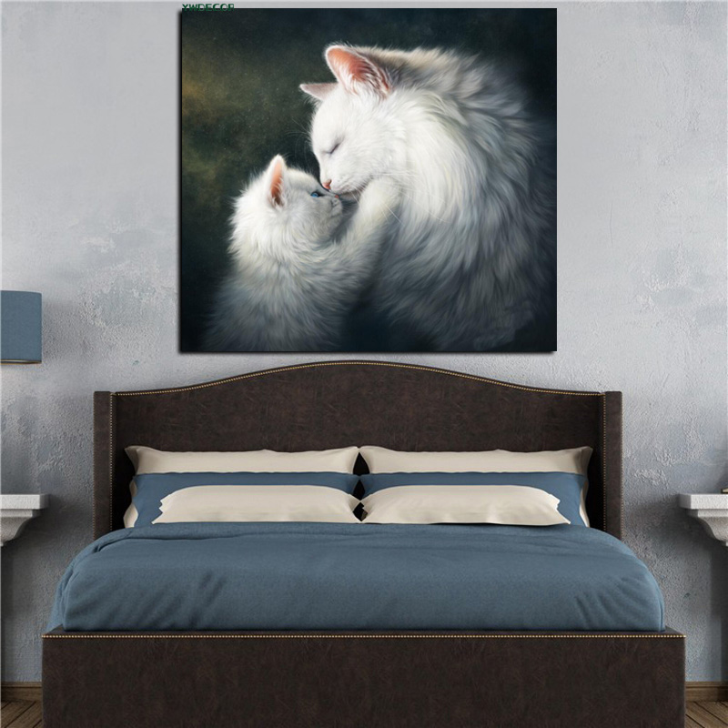 

HD Print Cute Cats Animal Oil Painting on Canvas Art Modern Poster Wall Picture For Living Room Sofa Cuadros Decoration