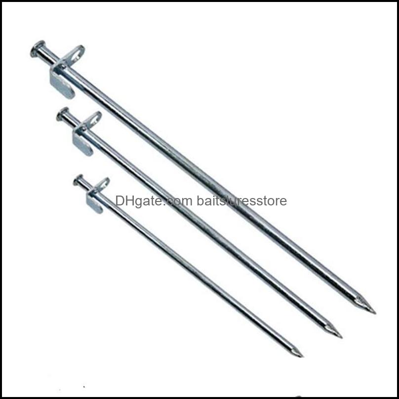 

Outdoor Gadgets Hiking And Cam Sports Outdoors 100Pcs 20Cm 30Cm 40Cm Sier High Strength Steel Tent Stakes Peg Dhyep