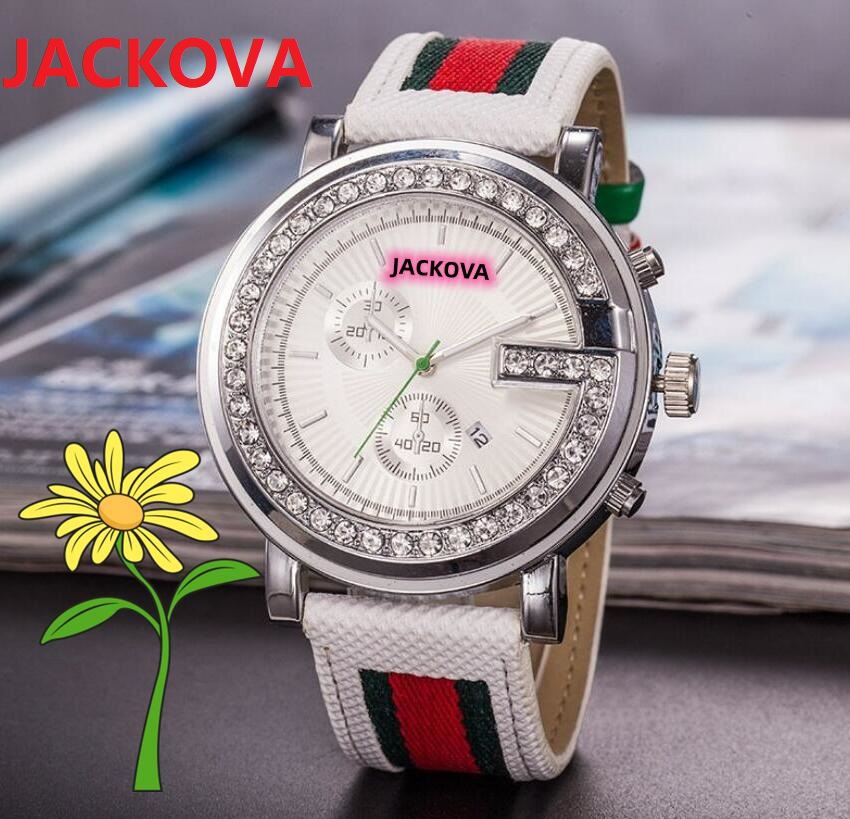 

luxury women men big dial watch 45mm Fashion Full Diamonds Dress Watches Fabric Leather Strap Relogio Feminino Lady Quartz Wristwatch, As pic