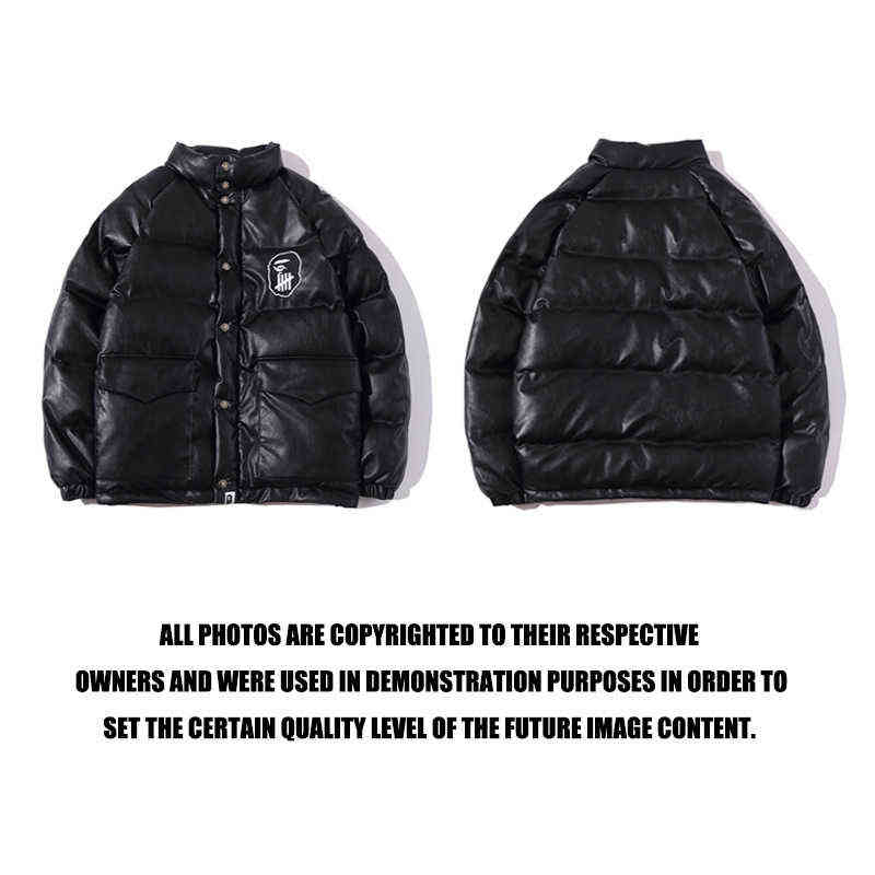 

Clothes Cotton Tide Brand Co Branded Leather for Boys and Girls in Winter, Black