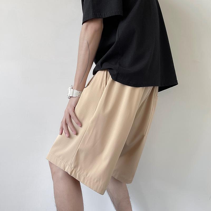 

Men' Shorts MenThin Quick Dry Loose Knee Length Straight Plain Yamamoto Style Short Pant Walking Dance Ulzzang Ins Hip Hop ShortsMen' Men, Black