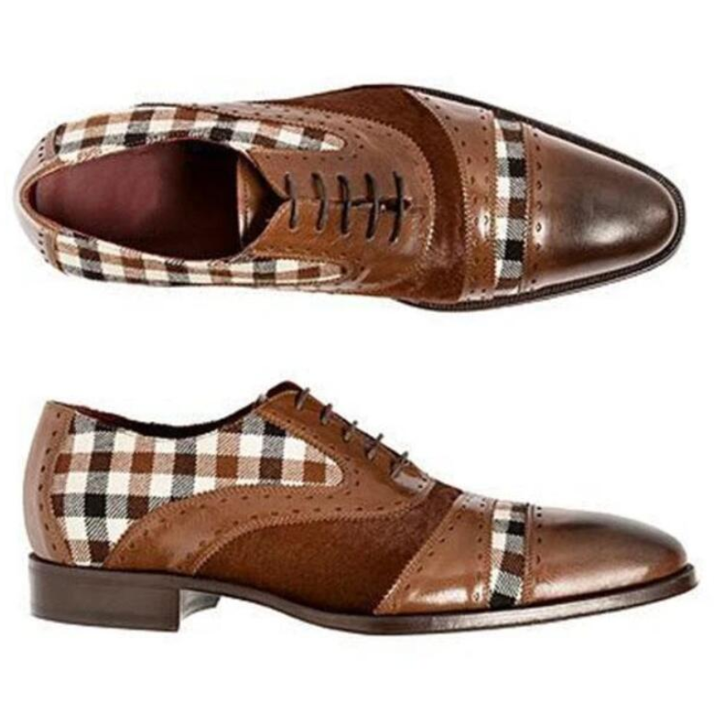 

Men PU Leather Shoes Low Heel Derby Casual Dress Brogue Lace Up Spring Fashion Vintage Comfortable Classic Male Casual PS536, Black