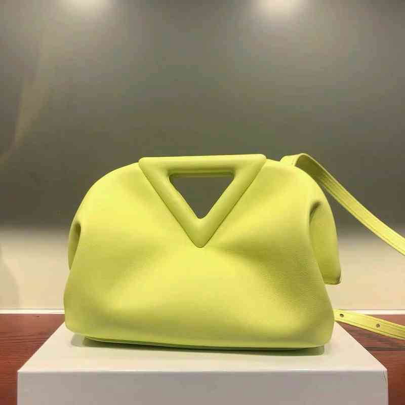 

Women Venetasss Designer Bottegasss Handbags Ins Real Leather Triangle Inverted Ceramic Bag Clip Candy Cloud Portable Single Shoulder, Sea salt blue trumpet