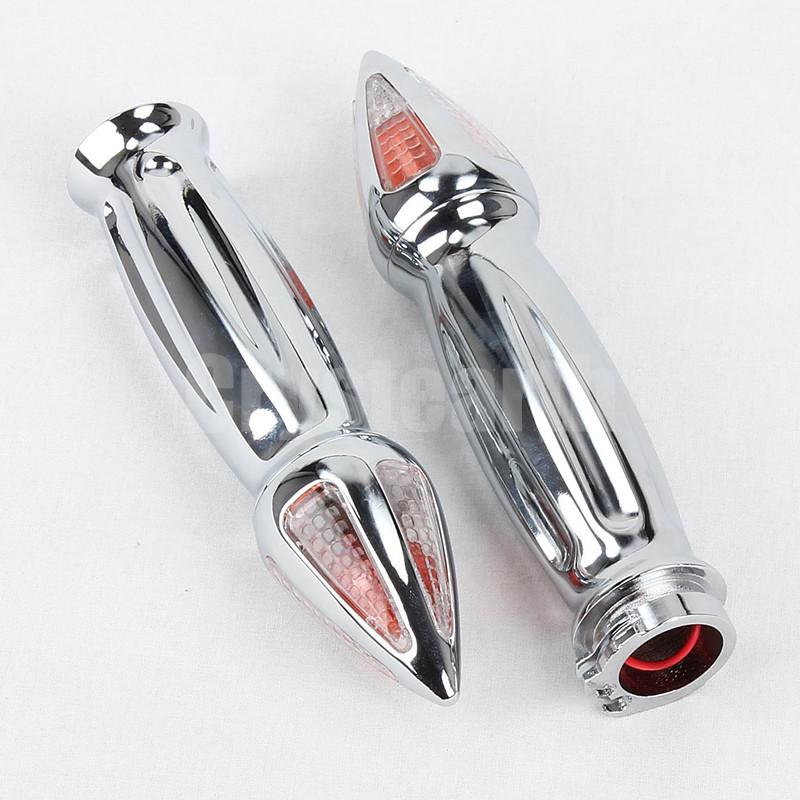 

Handlebars Motorcycle Spiked Chrome Black Bar End Hand Grips Turn Signal For 1"25mm Handlebar Customs Dyna Softail AccessoriesHandlebar