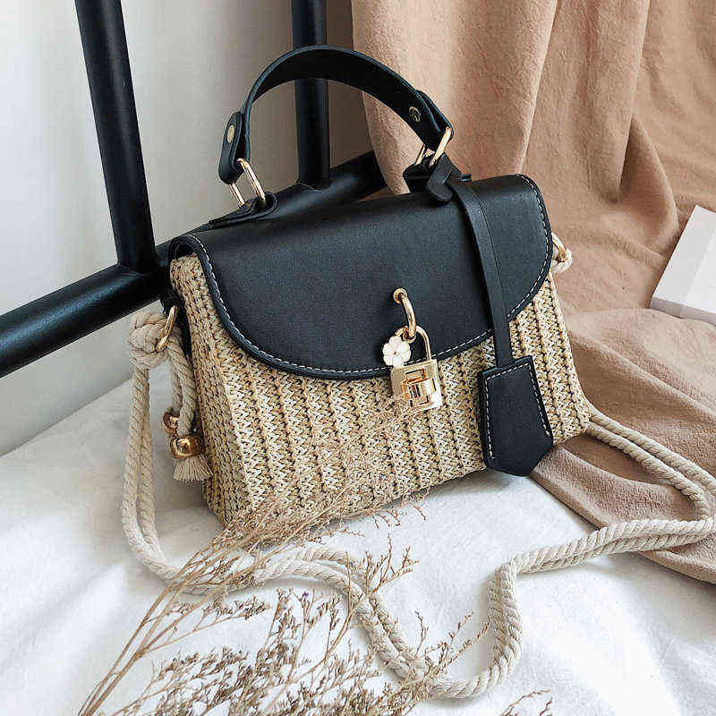 

Shoulder Bags Wedding Evening Bag Designer Handbag Fashion Rattan Women Designers Handbags Luxury Wicker Woven Crossbody Bag Summer Beach 220331, Black handbag