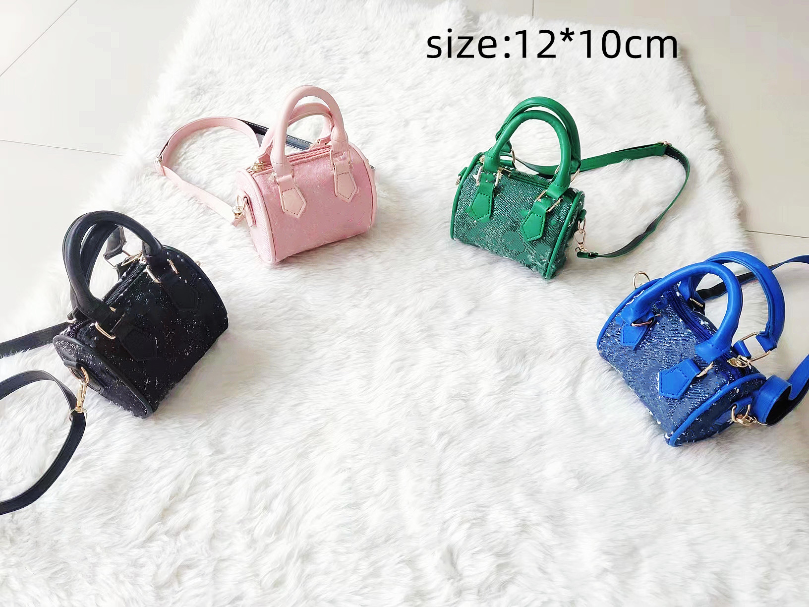 

Luxury kids letter printed handbags 2022 designer girls Boston bucket bag children canvas single shoulder bags A8439, Size12*10cm