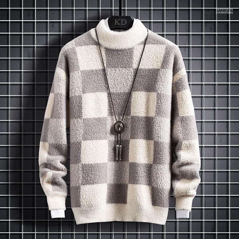 

Men's Sweaters Men Male Sweater Tops Turtleneck Winter Thick Plaid Pullovers Cashmere Comfortable Mens Christmas Keep Warm Pull Homme Perf22, Black