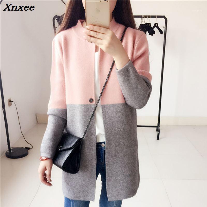 

Woman Long Jaket Coat Sweater Knitted Slim Suit Cardigans Plus Size Elegant Noble Winter Fall Full Sleeve Large Clothing Xnxee1, Green
