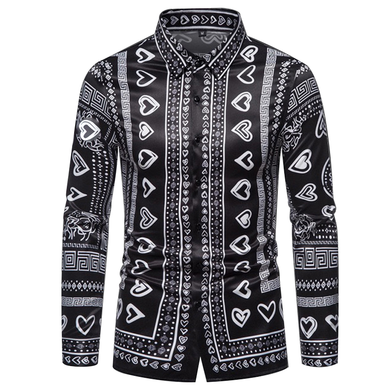 

22 Designers shirts Mens dresses Fashion T Shirts Long sleeve geometric Love printing Fit T-shirts Luxurys Tops Clothes vercace shirt European 3XL