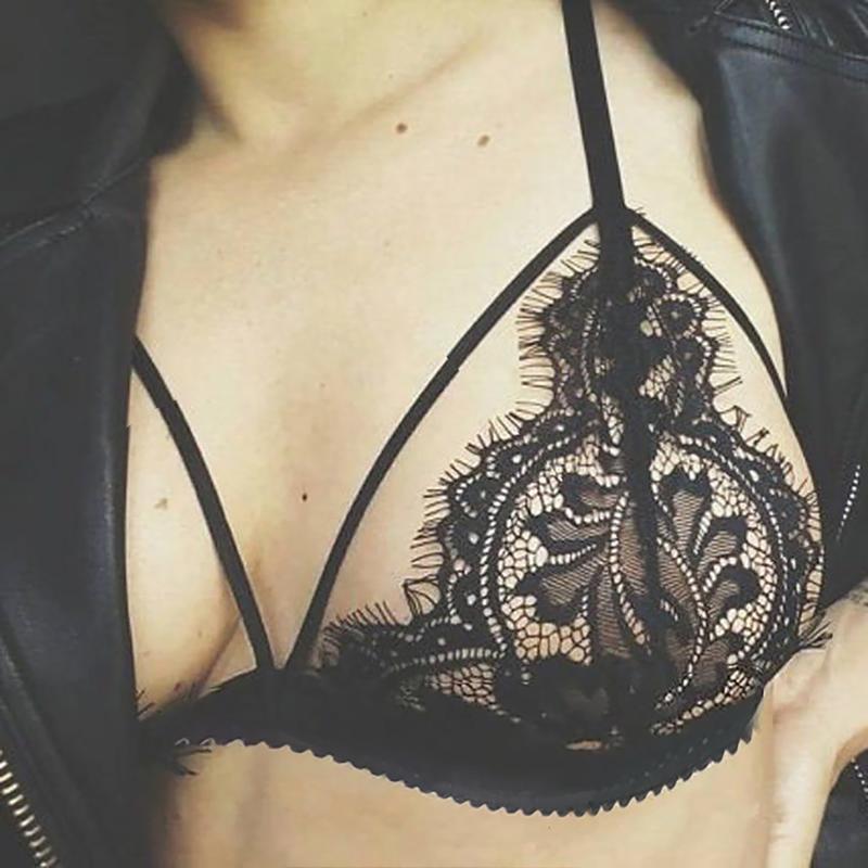 

Bras Sexy Lace For Women Underwired Hollow Out Bra Ultrathin Bralette Womens Underwear Delicate Embroidery Lingerie Brassiere, Black