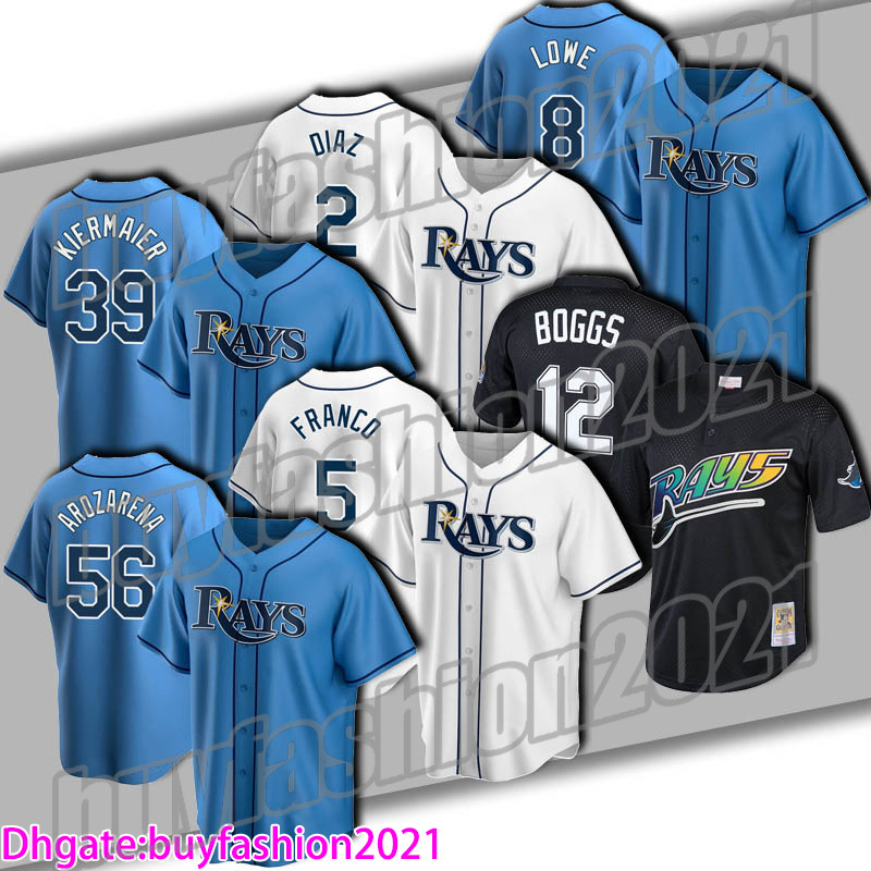 

12 Wade Boggs Wander Franco Jersey Rays Brandon Lowe Kevin Kiermaier Randy Arozarena Jerseys Tampa Bay Taylor Walls Shane McClanahan Yandy Diaz Ji-Man Choi, Man custom size m-xxxl