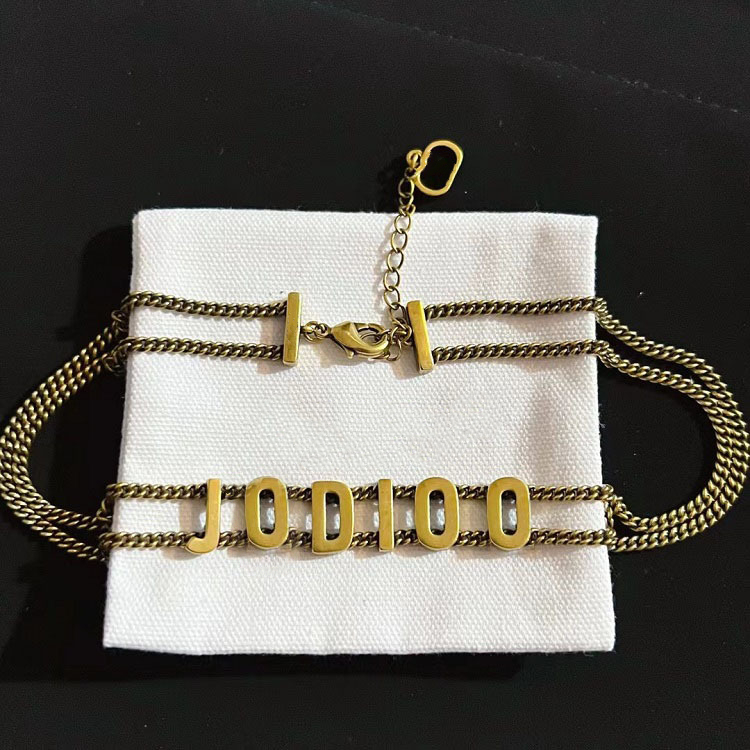 

Fashion choker necklace initial letter bijoux cuban link iced out pendant chains for lady womens Party Wedding Lovers gift jewelry