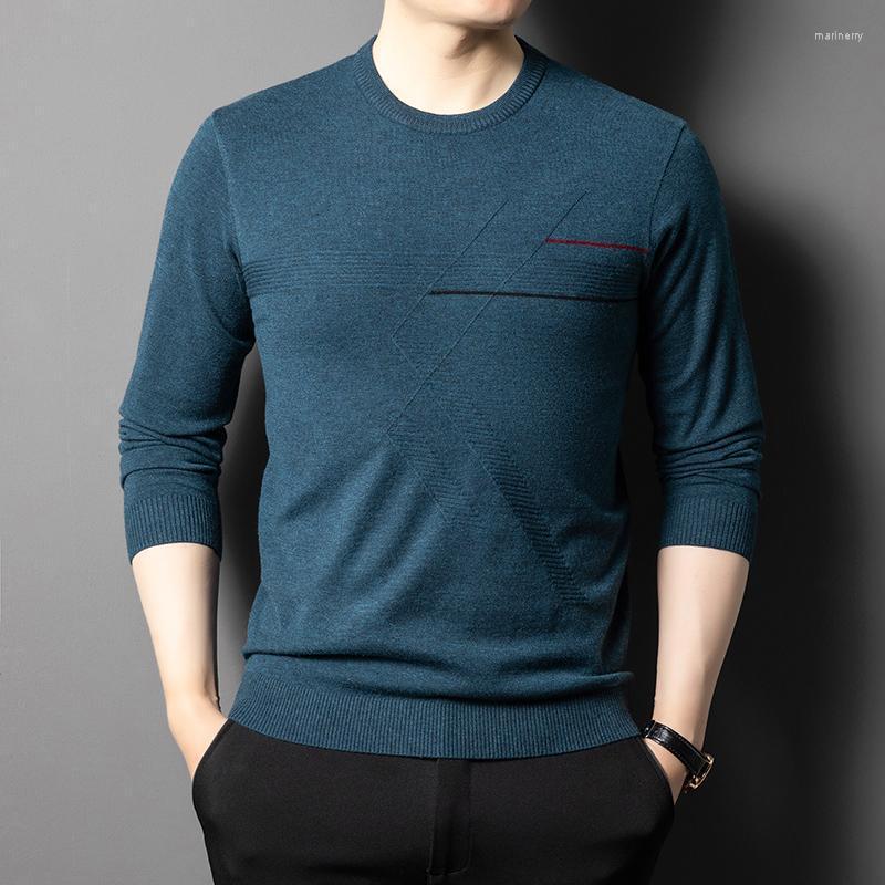 

Men's Sweaters Men's Knitwear Round Neck Long Sleeve T-shirt Young And Middle-Aged Sweater Spring Autumn Thin Trendy Bottoming ShirtMen', Green