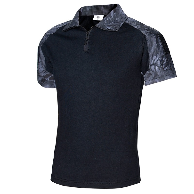 

Men' Summer Short Sleeve Printed Polo Shirt k5Yv#, Black