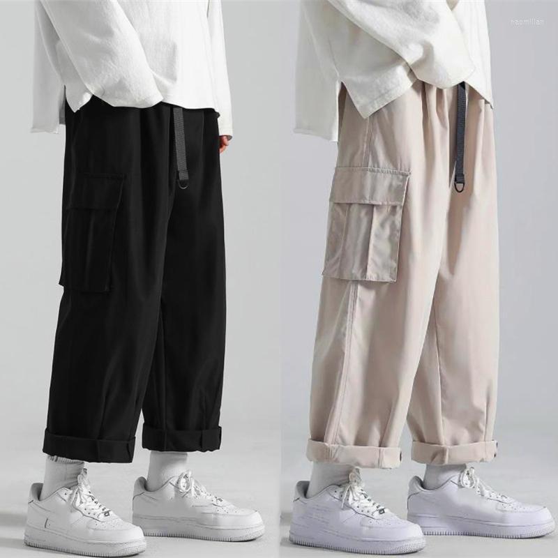 

Men's Pants Loose Sweatpants Men Overalls Summer Wild Trendy Straight Cargo Male Outdoor Sport Jogging Trousers Pantalones De HombreMen's Na, Khaki
