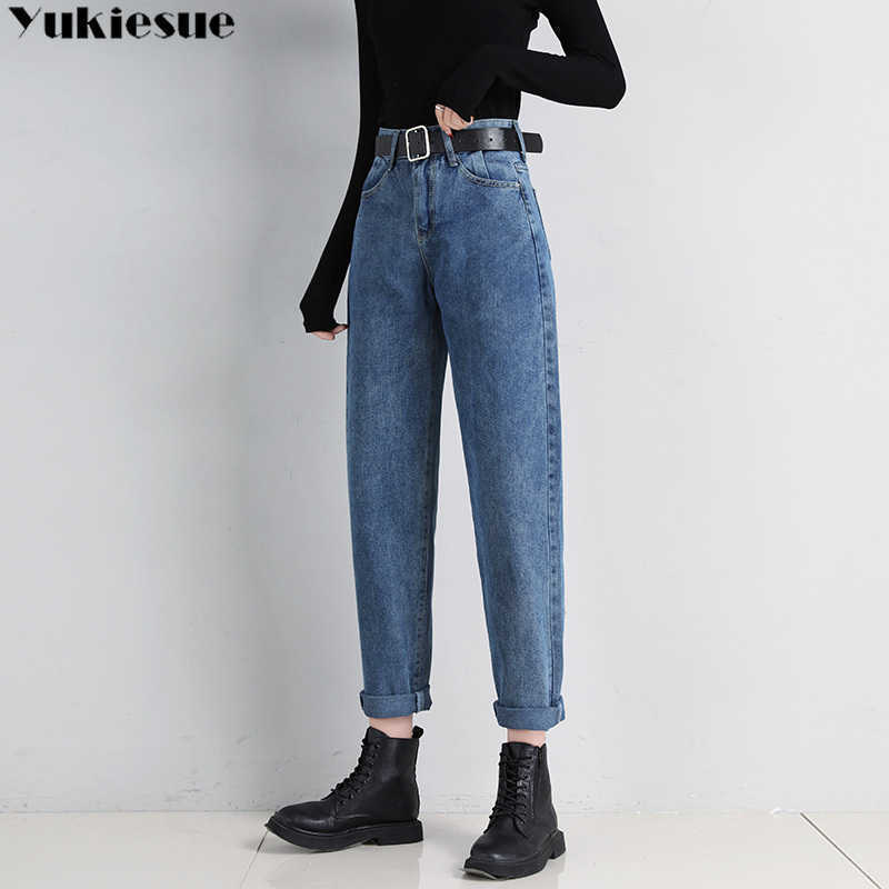 

Vintage Boyfriend Jeans For Women High Waist Loose Plus Size Streetwear Female womens Denim jeans woman Harem Pants S5XL 210608, Dark blue