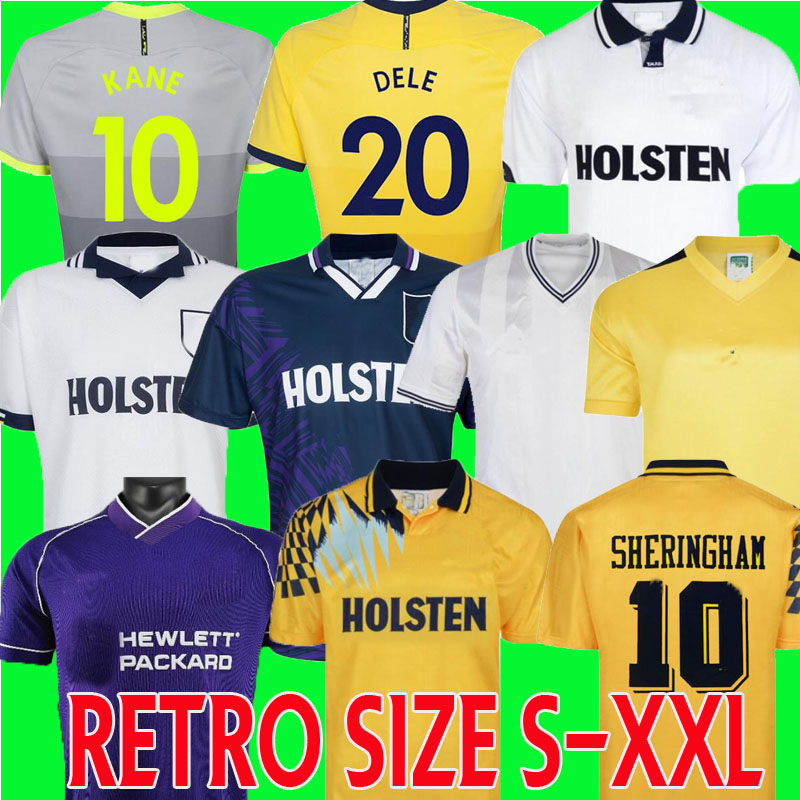 

Klinsmann 08 09 Retro soccer jersey vintage GASCOIGNE ANDERTON SHERINGHAM 1990 1998 1991 20 21 83 84 dele kane son Ginola Ferdinand 92 94 95 Classic Centenary uniforms, 80 82 away