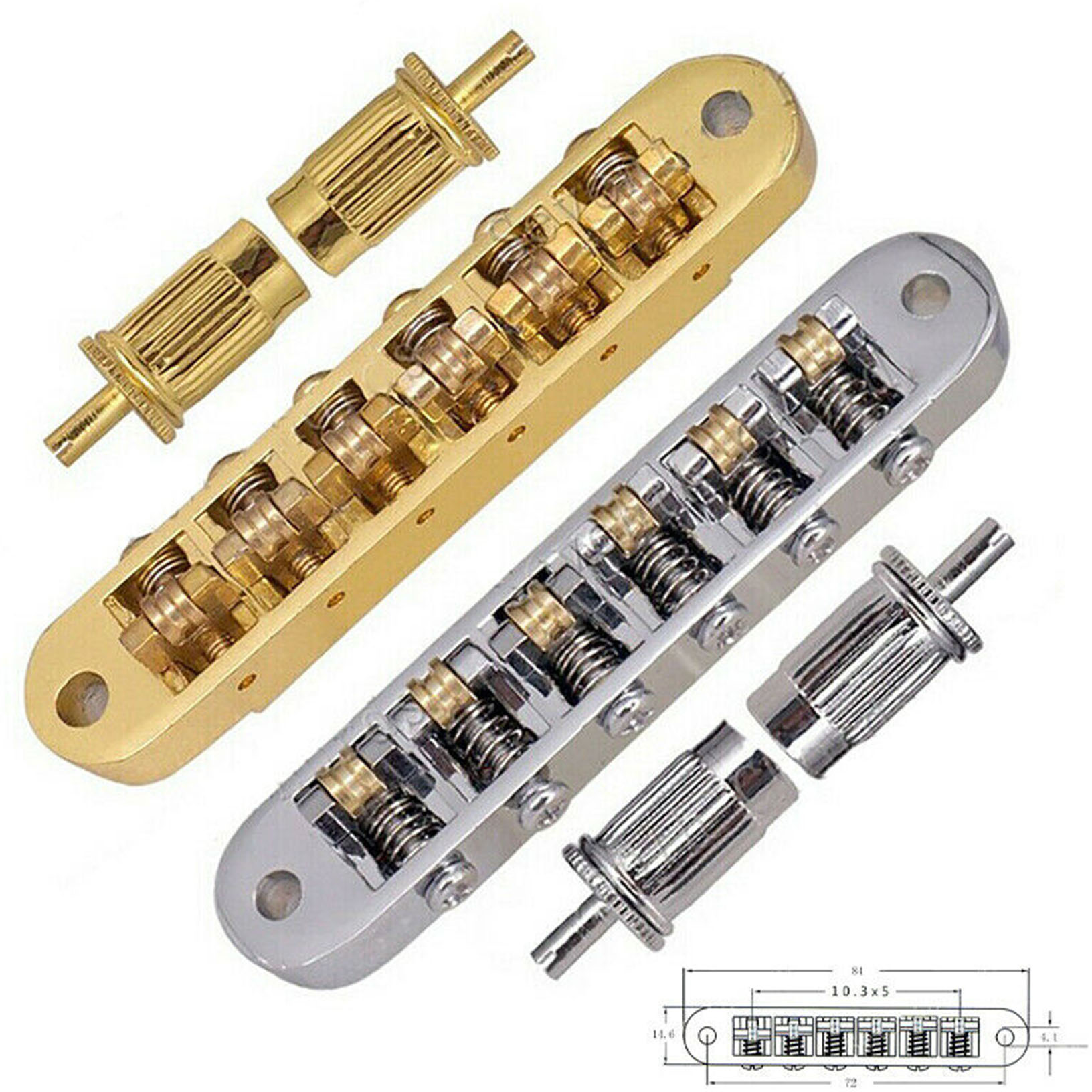 

Adjustable Roller Saddle Tune-O-Matic Bridge Tailpiece for Gibson LP Les Paul SG Electric Guitar Parts