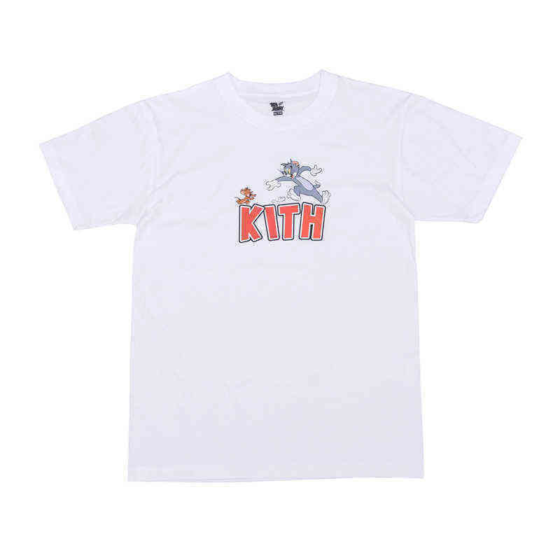 

Street Designer High Tide Brand Men' T-shirts Kith Cat Mouse Printed Short-sleeved Cartoon for Men Women Tee Cotton T-shirt Fashion S021a1, Love yellow