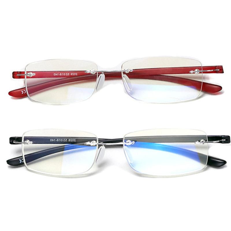 

Sunglasses Pcs Flexible Rimless Reading Glasses Ultralight Square TR90 Magnifier Anti Blue Black Red Eyewear For ComputerSunglasses