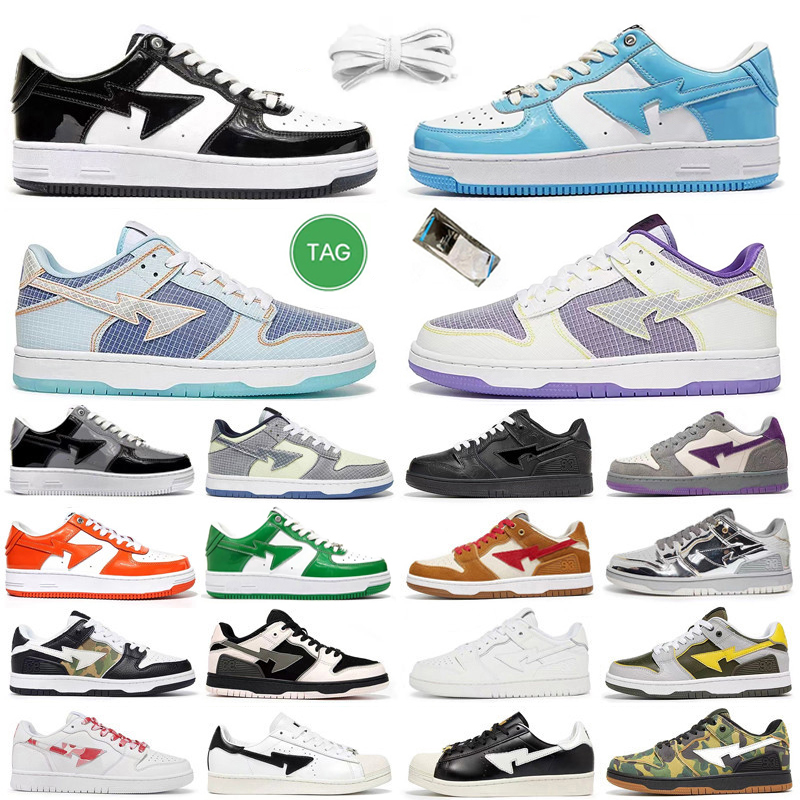 

bapestas baped mens women running Shoes platform bapesta Sta SK8 Camo Black patent Blue Green Pink Orange Grey Designer fasion Ape Bapedsta trainers sports sneakers, Pay for box