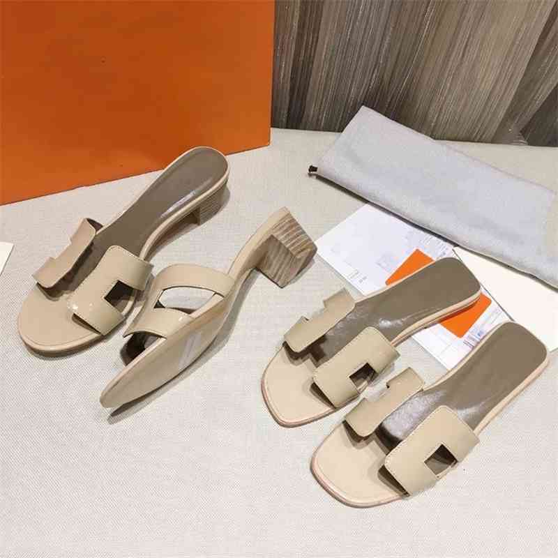 

Luxury H herme slippers shoes Women Designer Slipper Oran Sandal Slides Ladies Genuine Calfskin Shoes Fashion Outdoor Brown Black Summer Flats Top Qu, High 6 print leather