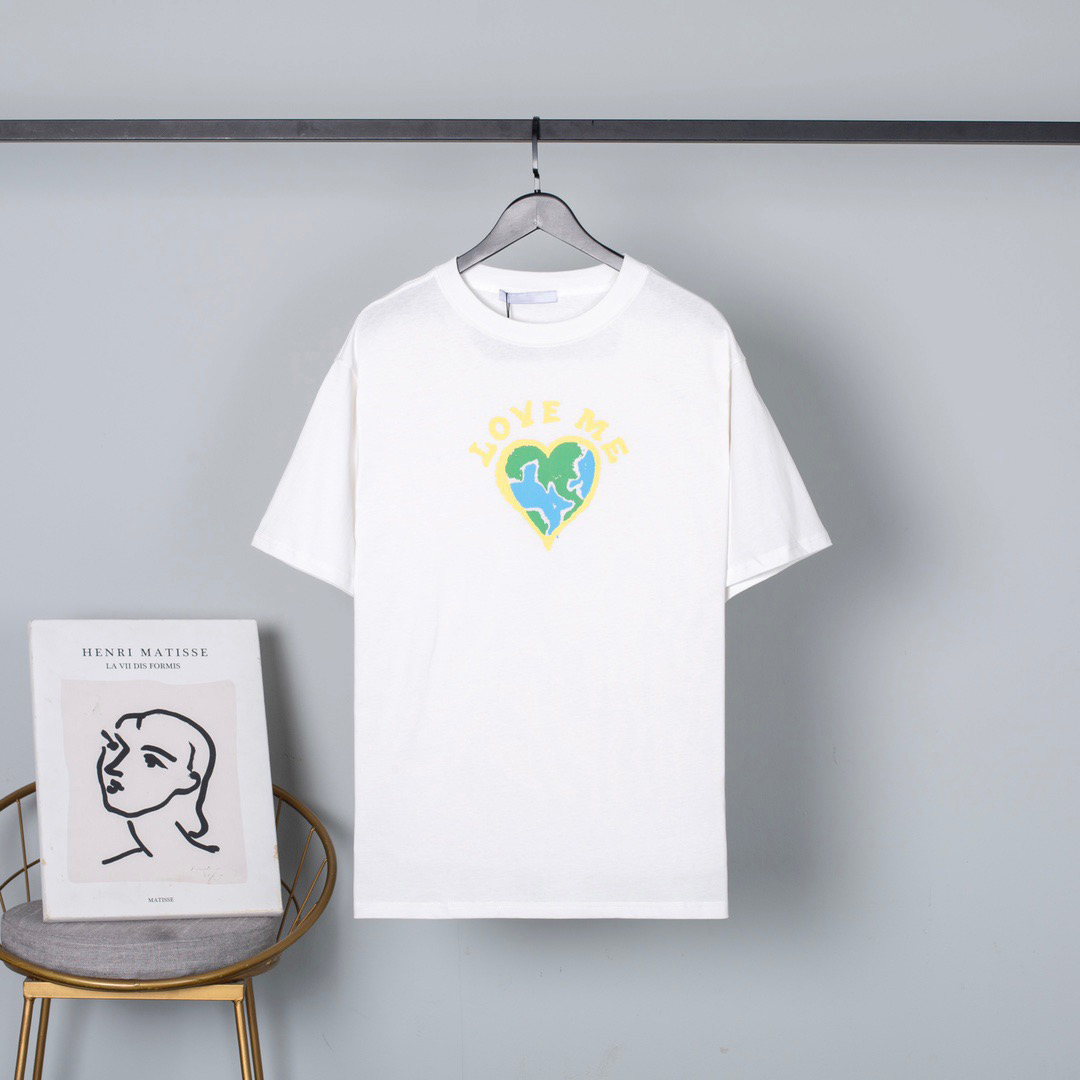 

Brand Mens Women Designer T Shirts Tees Summer T-shirts For Men Tops Letter Printed Mens Womens Clothing Short Sleeved Polos Size -XXL, White