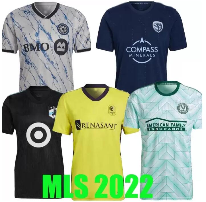 

22 23 CF Montreal SOCCER JERSEYS 2022 2023 MLS AWAY Atlanta United Nashville SC Sporting Kansas City Minnesota football shirt top uniform88, Black