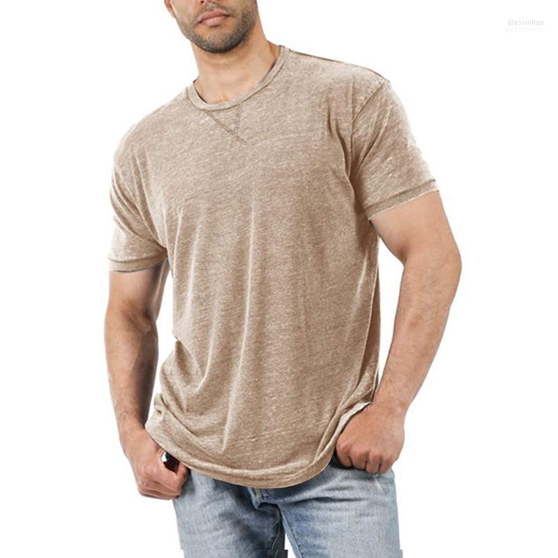 

Men's T-Shirts 2022 Oversize T-shirt Fashion O-Neck Solid Short Sleeve Tops Pullovers Summer Casual Loose Male Tee Streetwear Clother Bles22, Sky blue