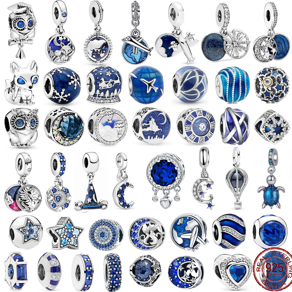 925 perles de charme en argent pendentif romantique rose amour violet pierre de naissance perle Fit Pandora bracelet à breloques bijoux à bricole