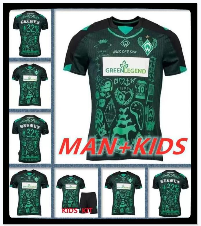 

21 22 Werder Bremen SPECIAL SOCCER JERSEY Marvin Ducksch Leonardo Bittencourt BLACK GREEN 2021-2022 How Deep is Your Love FOOTBALL SHIRTS men kids kit