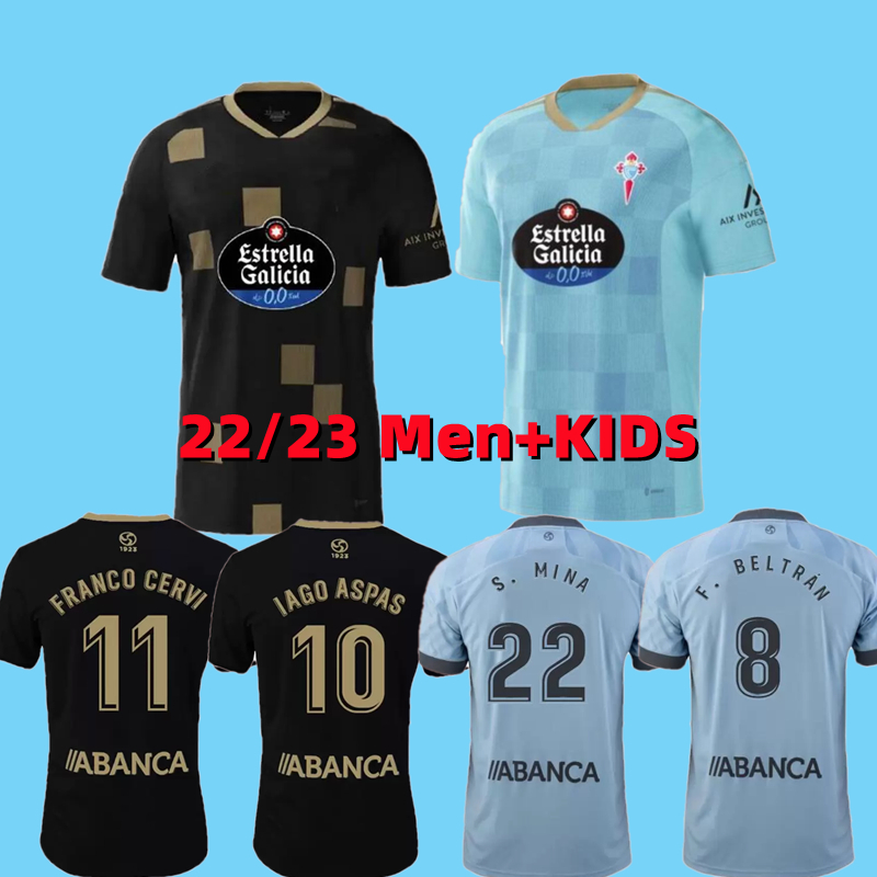 

2022 2023 Celta de Vigo Soccer Jerseys IAGO ASPAS 22 23 FRANCO CERVI S.MINA BRAIS MENDEZ HUGO MALLO NOLITO Football Shirt Mens Jersey, 22/23 away