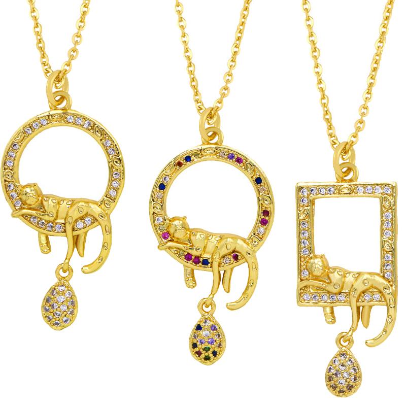 

Pendant Necklaces Zircon Hollow Round & Card Necklace Hip Hop Rock Style Gold Color Personality Choker NecklacePendant NecklacesPendant