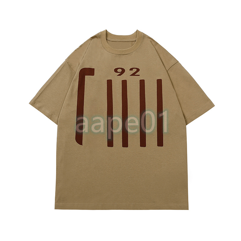 

Womens Summer Short Sleeve Khaki T Shirts Man Fashion Big Letter Print Tees High Street Mens Clothing Size -L