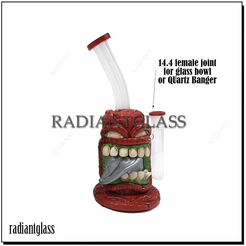 

Bent Type Hookah 7" Cult 3D Glass Bong Comic Character Monster Bongs Honeycomb Percolator Oil Rigs Smoking Water Pipes