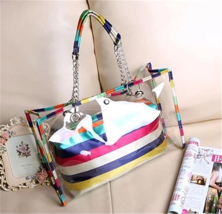 

Evening Bags Wholesale Designer Handbags 2022 Women Fashion PVC Large Colored Handbag