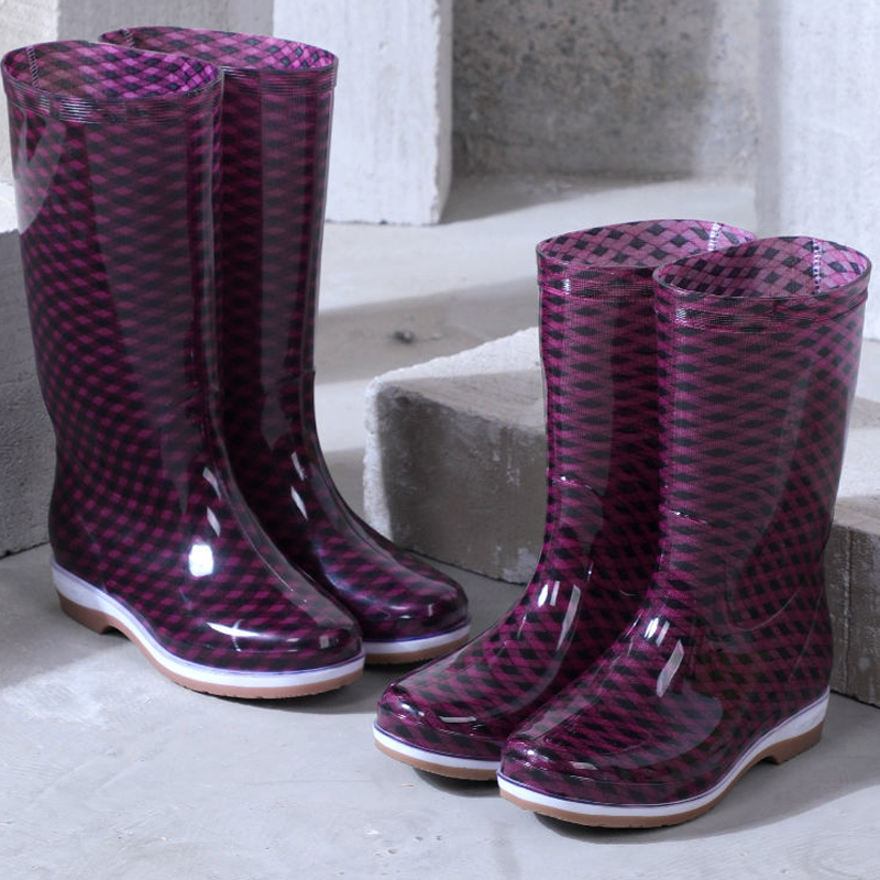 

Pofulove High Top Women Waterproof Work Shoes Adult Winter/autumn PVC Female Rain Boots Fashion Non-slip Rain Shoes 2022, Low-top red