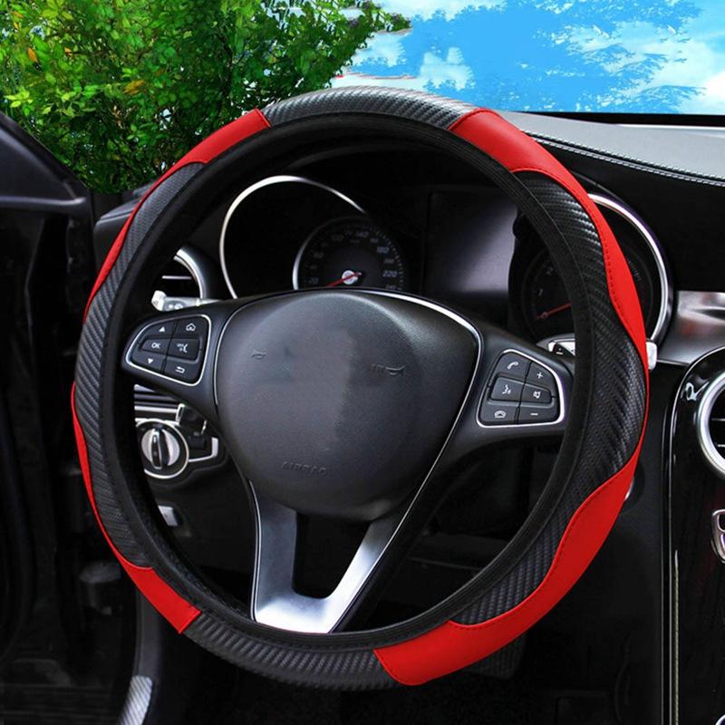 

Steering Wheel Covers 38cm Car Cover Suede Breathable Hand Sewing Steering-Wheel Anti-SlipSteering