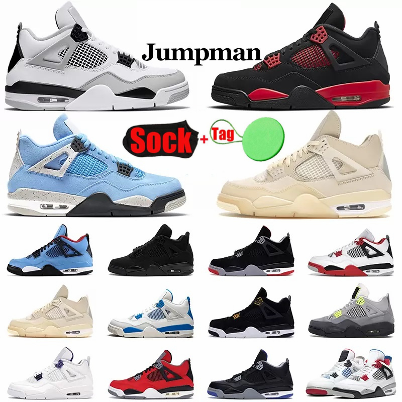 

Sandals Jumpman 4 4s Basketball Shoes Royal University Blue Military Black Cat Fire Red Thunder Tech White Columbia Mens Womens Designer Sneakers Retros Trainers, 17