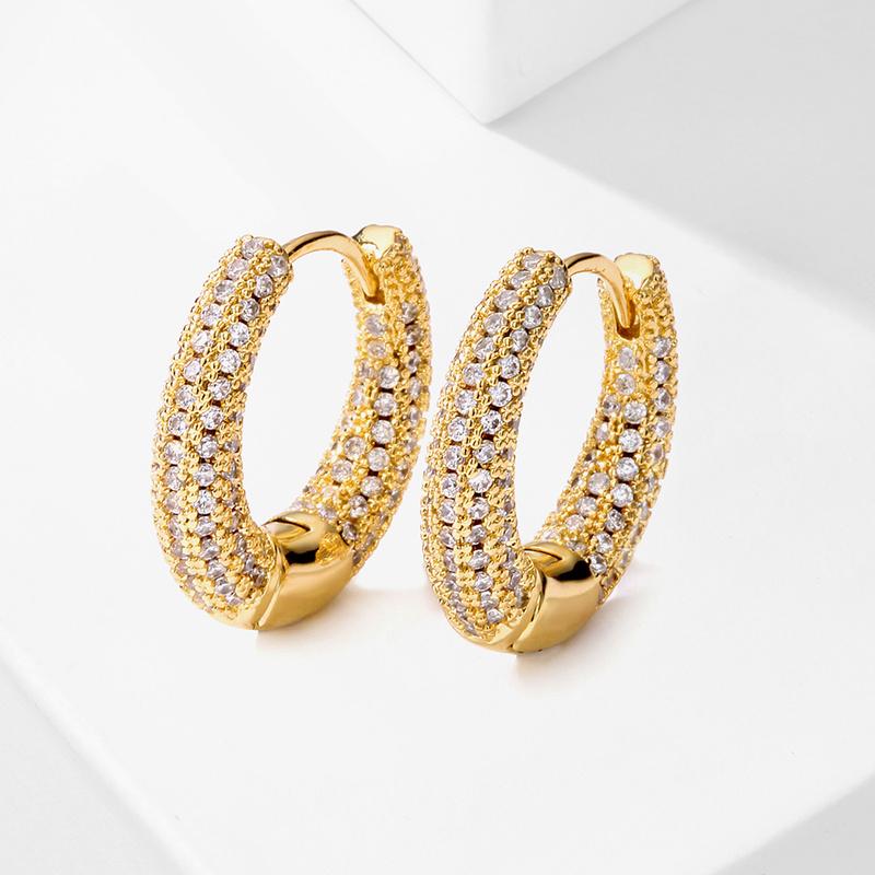

Hoop & Huggie Uilz 2022 Luxury Women Small Earrings Dazzling Micro Paved CZ Stones Accessories High Quality Fashion JewelryHoop