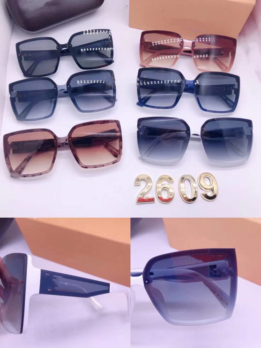 

Sunglasses For Men and Women Summer style Anti-Ultraviolet 2609 Retro Square Plate Full Frame fashion Eyeglasses Random Box