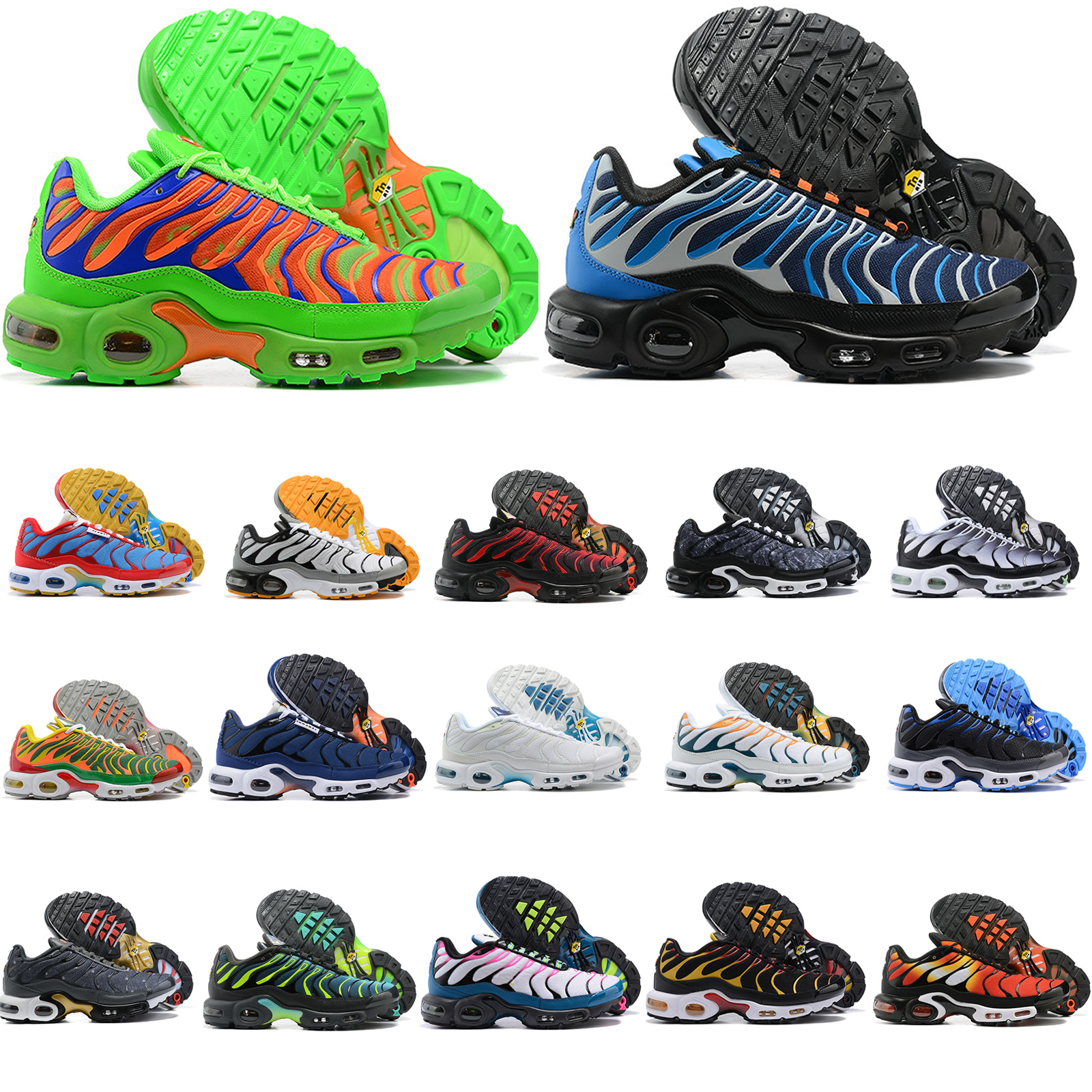 

TN Plus SE GS DV Running Shoes Mens Total Cordura France Triple Black Reverse Sunset 3D Glasses Gradient Hyper Jade Future Trainer Fashion Sports Sneaker, 27