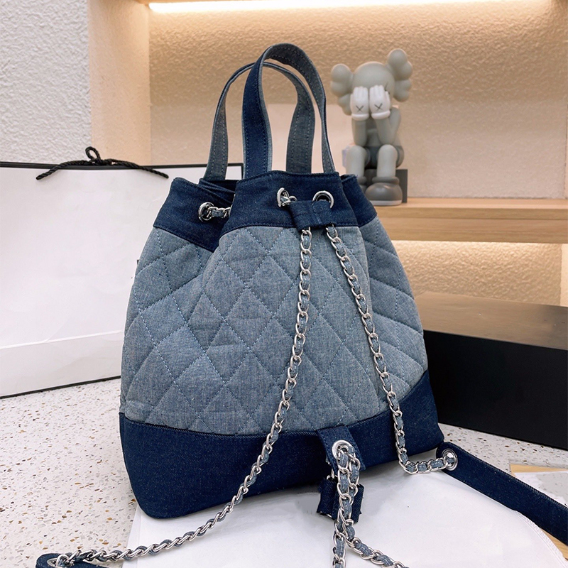 

High Quality Cowgirl Backpack Chain Shoulder Bag Luxury Fashion Bags High Capacity Designers handbag Lady CrossbodyBag Retro Street Style Messenger Tote, Blue