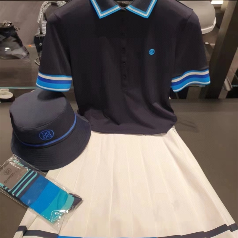

The summer golf women s Short sleeve T shirt custom edition Sports fast drying fabric with color lapel is beautiful 220628, Black