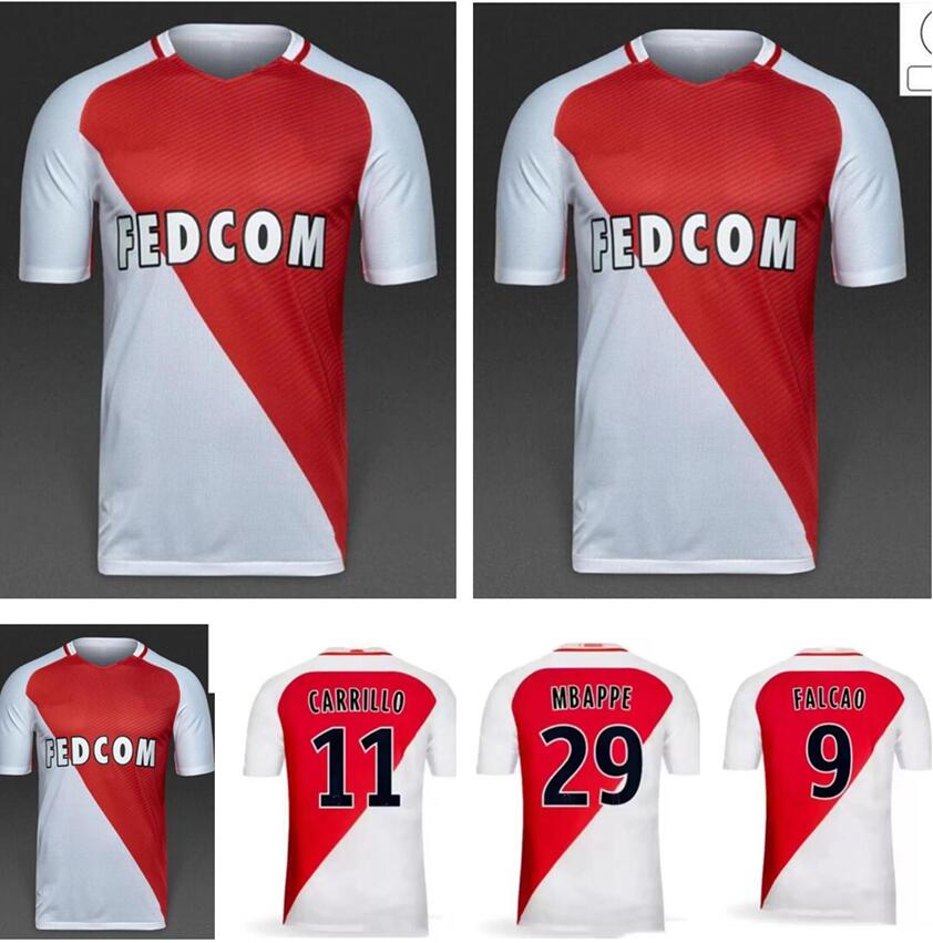 

16 17 As Monaco Soccer Jerseys Home MBAPPE FALCAO BERNANDO CARRILLO GERMAIN FABINHO League Champion Maillot De Foot For Men, Red