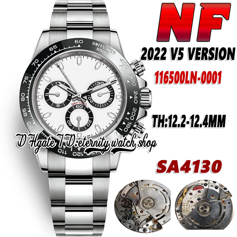 

2022 NF V5 TH:12.4m bf116500 Mens Watch Cal.4130 NF4130 Chronograph Automatic Black Ceramics Bezel White Dial 904L Stainless Bracelet Super Eternity Watches ew116509, Watch waterproof cost