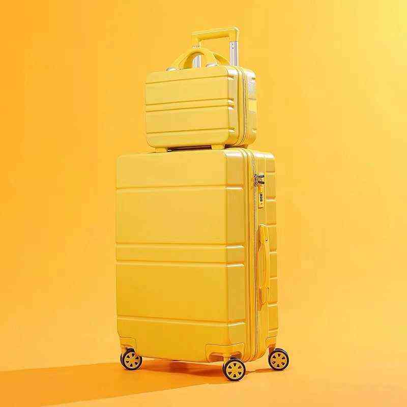 

New Travel Suitcase Set Rolling Luggage Carry On Trolley Bag Cabin Fashion Women Cosmetic Abs Zipc '' J220707