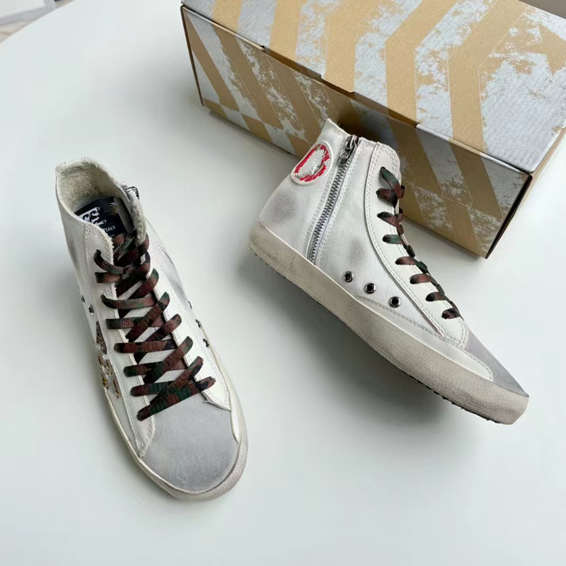 2022 KOREA And Italy Deluxe Brand Golden Sneakers Super Star Sequin Classic White Do-old Dirty Shoes Goose Designer Women Man Casual Shoes Diamon