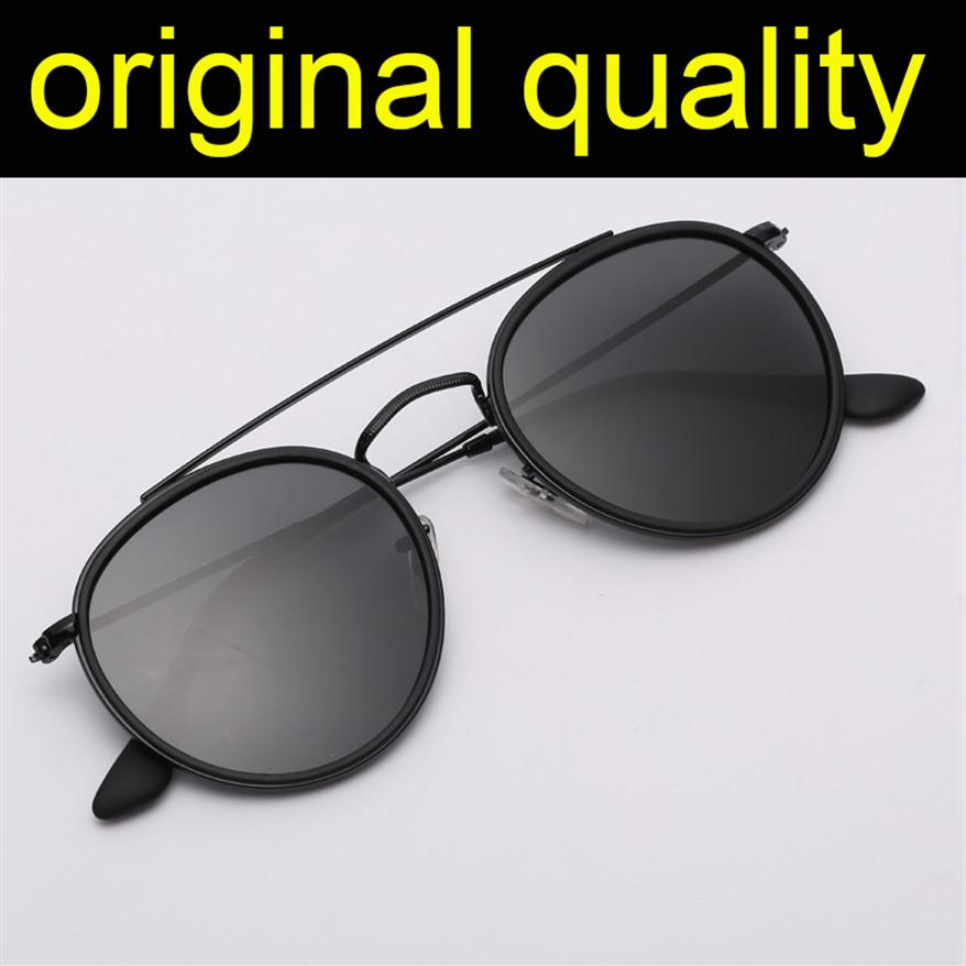 Top Quality Rays Round 3647 Glass Lenses Sunglasses Women Men Gradient Coating Mirror Sun Glasses Men Women Lentes De Sol Gafas275g