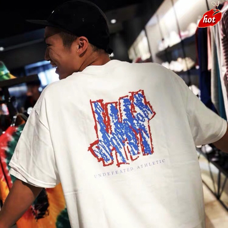 

2022 2022 Undefeated tee Five bars t-shirt men' tide brand t-shirts casual round neck cotton loose clothes couple clothes, White